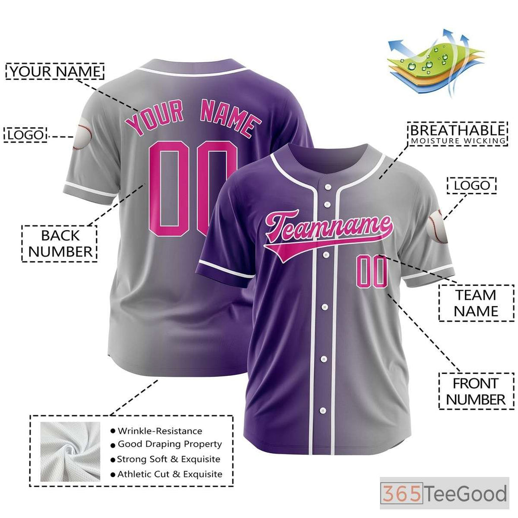 Personalized Baseball Jersey Tee for Men & Women - Add Your Name, Number & Logo