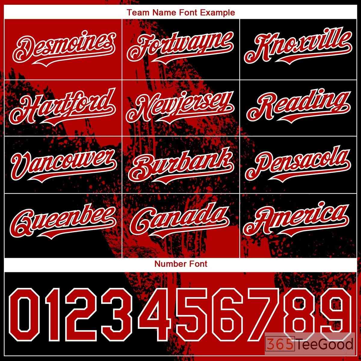 Personalized Black & Red Baseball Jersey Tee - Custom Stitched Name & Number