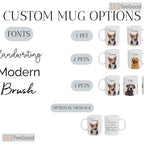 Personalized Dog Portrait Accent Mug - Custom Pet Grandmother Present Ceramic Coffee Cup