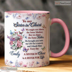 Personalized Grace Sister In Christ Mug - Custom Name Christian Birth Month Accent Mug
