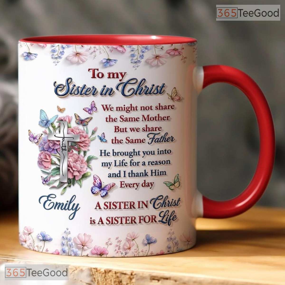 Personalized Grace Sister In Christ Mug - Custom Name Christian Birth Month Accent Mug