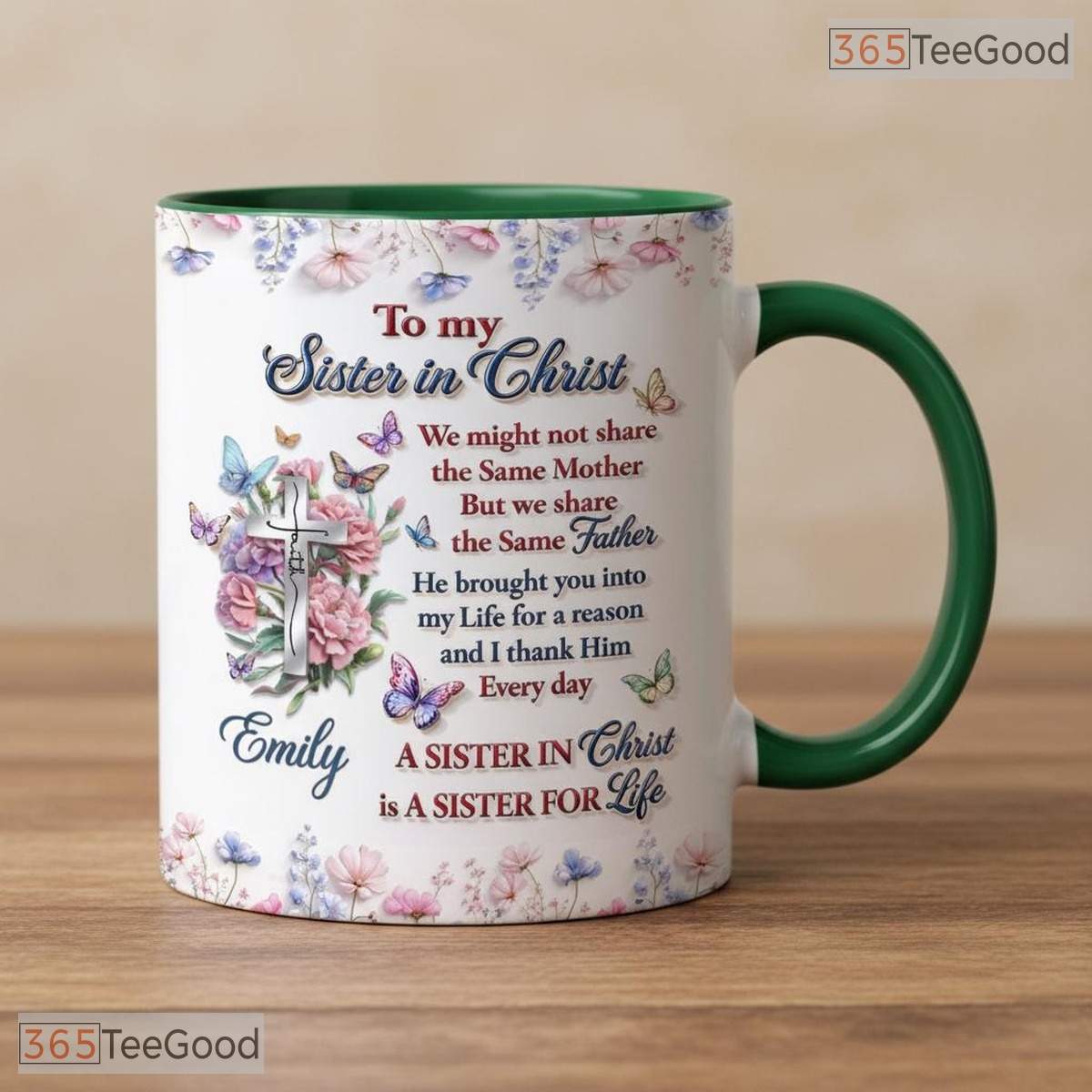 Personalized Grace Sister In Christ Mug - Custom Name Christian Birth Month Accent Mug