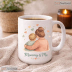 Personalized Mommy And Me Gift From Child Cute Illustration Colorful Ceramic Accent Mug