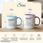 Personalized Name Definition Mug - Custom Dictionary Style Gift Ceramic Accent Mug