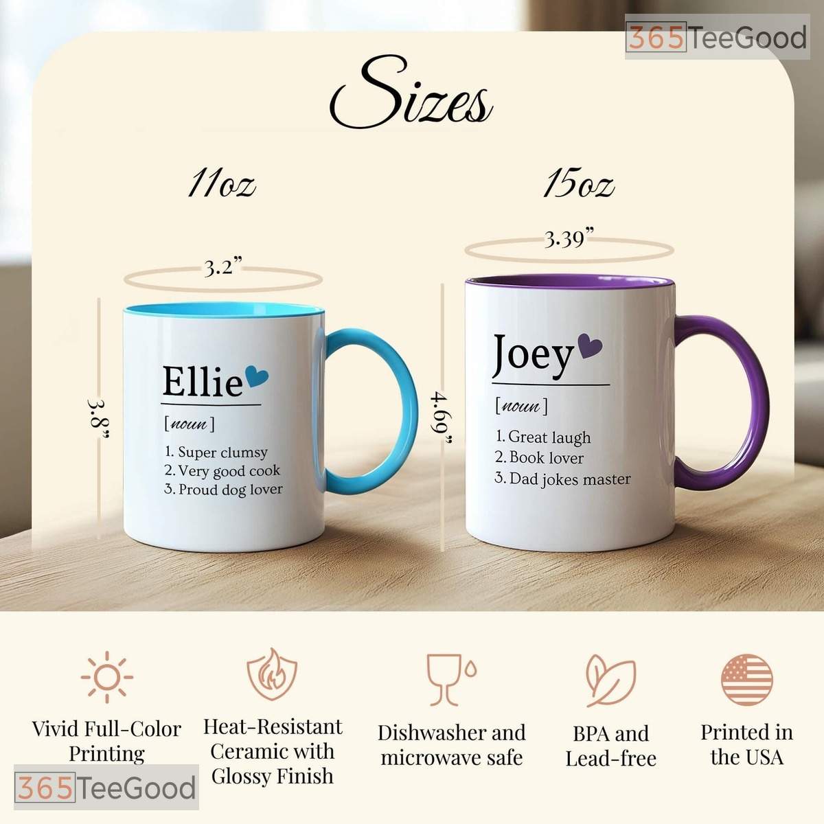 Personalized Name Definition Mug - Custom Dictionary Style Gift Ceramic Accent Mug
