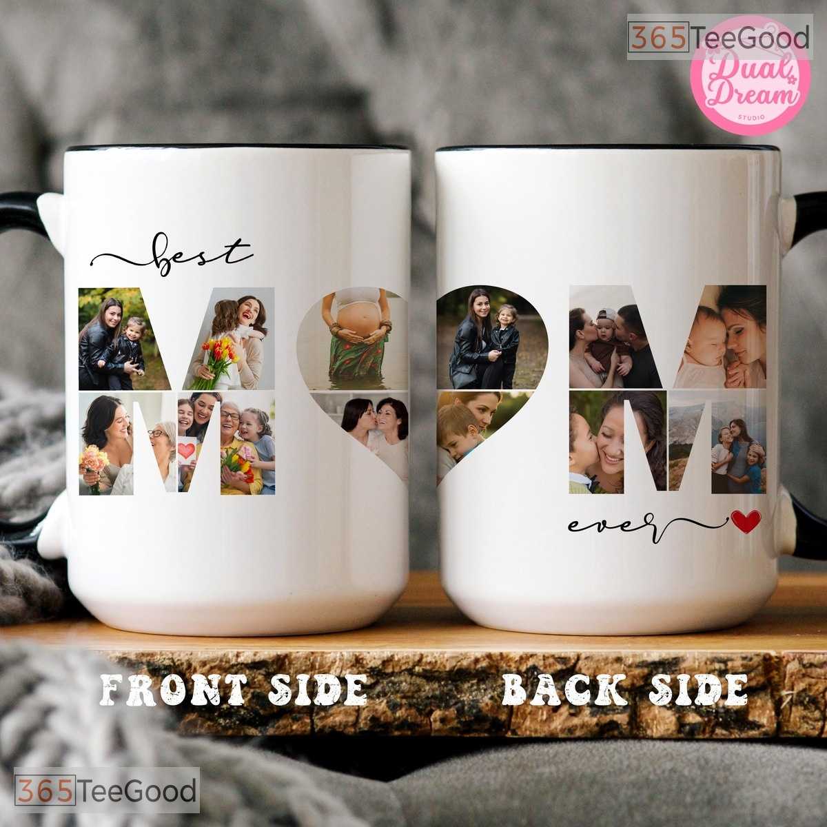 Personalized MOM Photo Collage Mug - Custom Mother’s Day Birthday Gift Ceramic Accent Mug