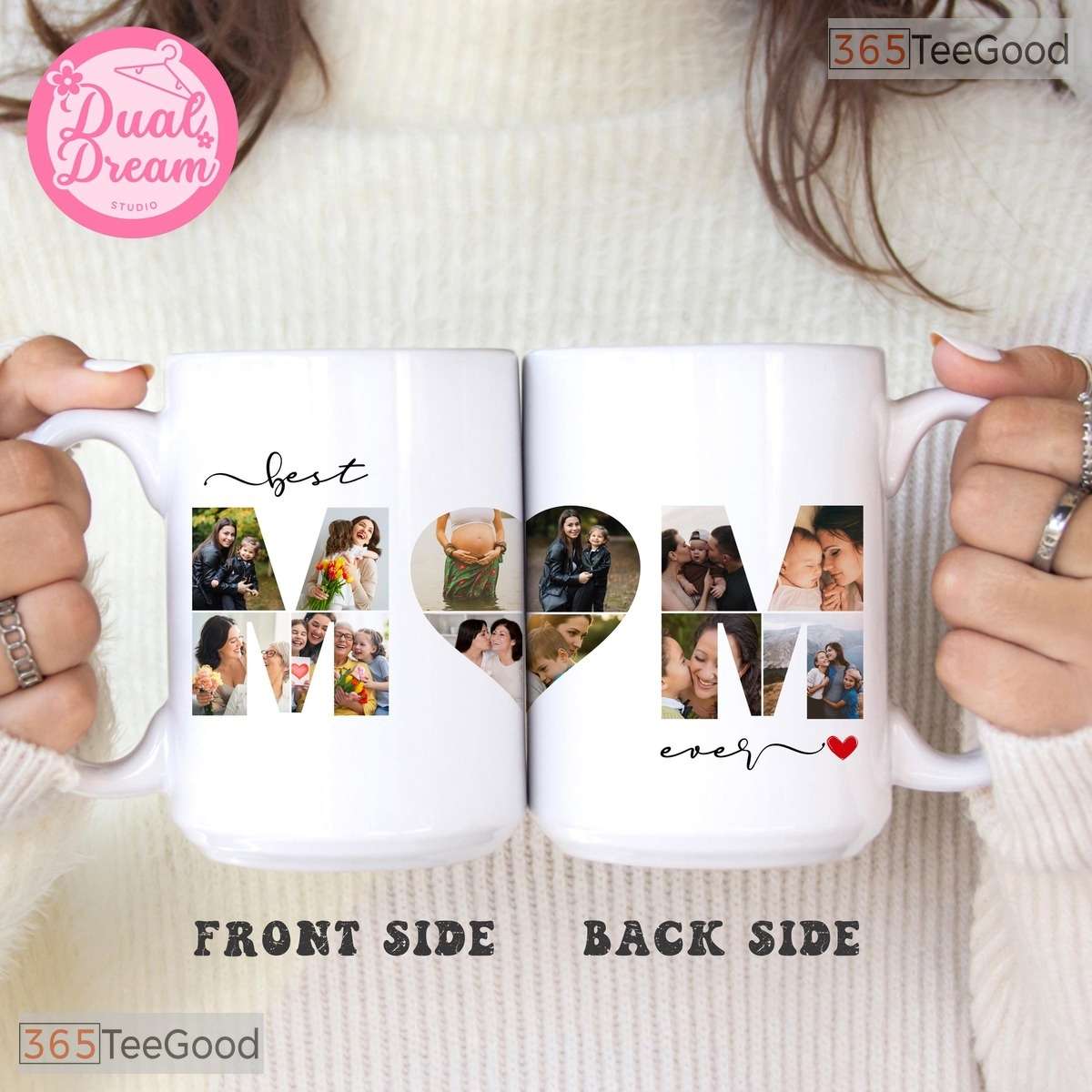 Personalized MOM Photo Collage Mug - Custom Mother’s Day Birthday Gift Ceramic Accent Mug