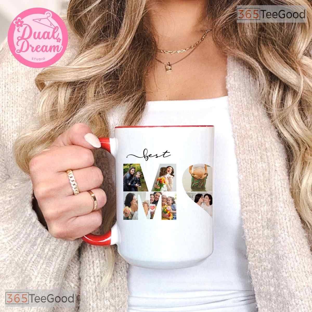 Personalized MOM Photo Collage Mug - Custom Mother’s Day Birthday Gift Ceramic Accent Mug