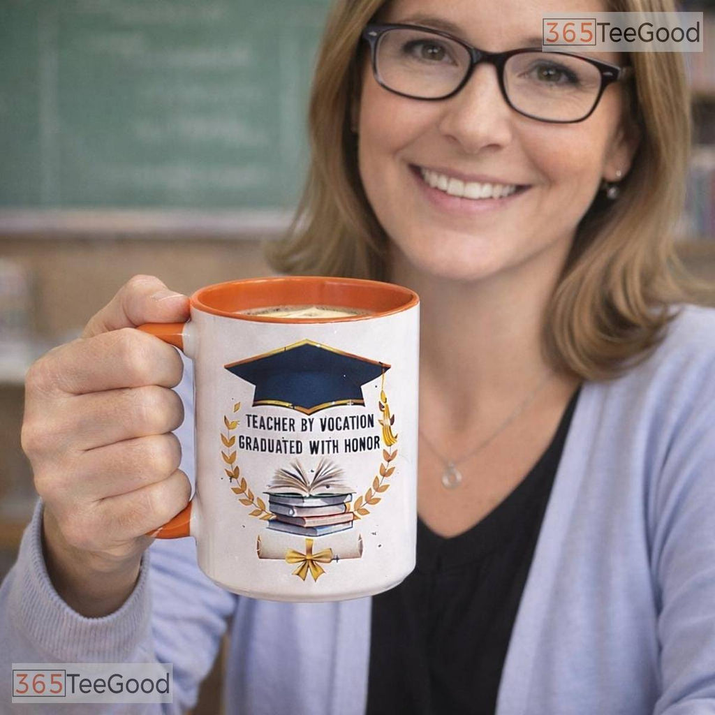 Personalized Teacher Name Appreciation Gift For Educators Two Tone Ceramic Accent Mug