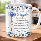 Custom To My Daughter Watching You Be A Mom 3D Effect Birth Flower Ceramic Accent Mug