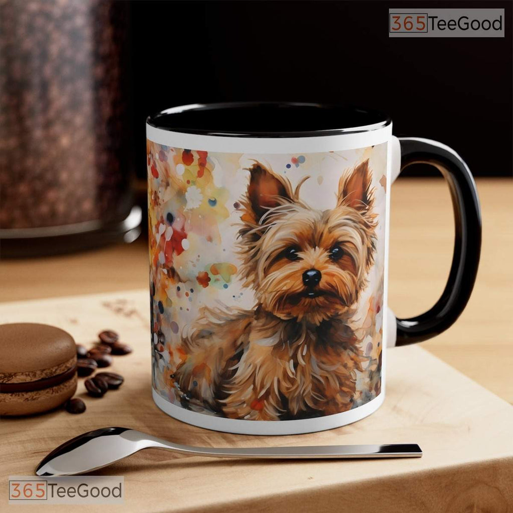 Yorkshire Terrier Yorkie Lover Accent Mug - Two Tone Personalized Dog Breed Ceramic Cup