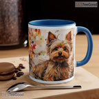 Yorkshire Terrier Yorkie Lover Accent Mug - Two Tone Personalized Dog Breed Ceramic Cup