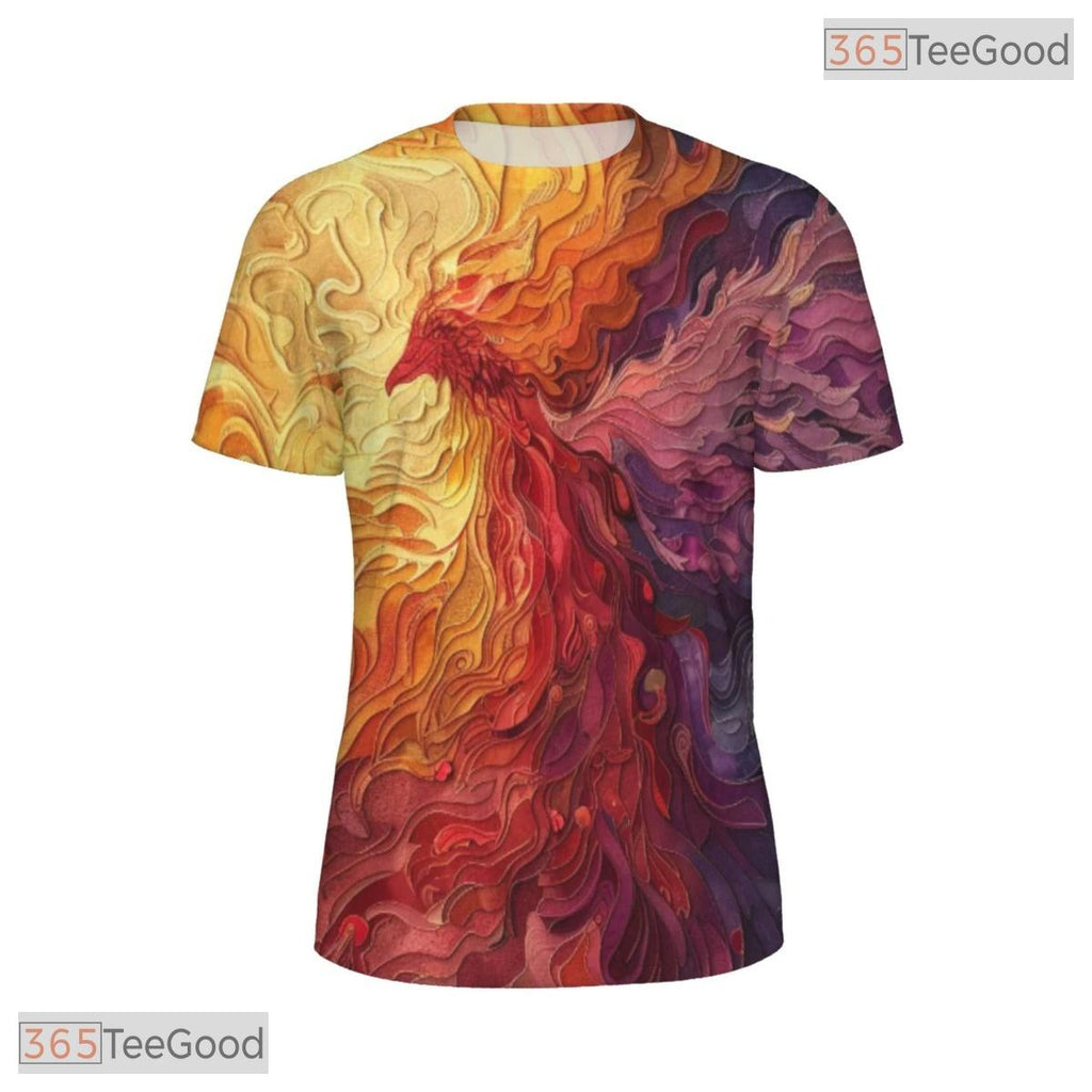 Vibrant Phoenix Graffiti Art 3D Printed Casual Short Sleeve Unisex Tee Shirt Top