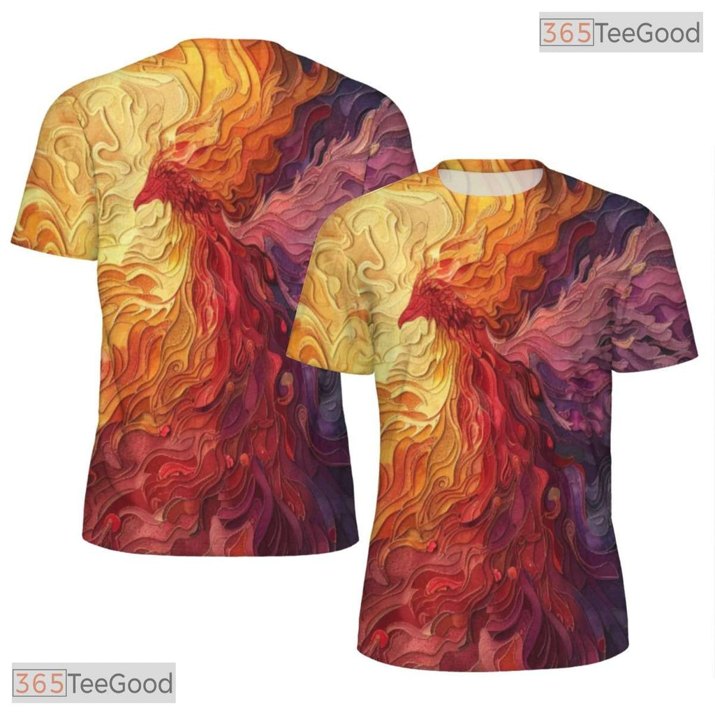 Vibrant Phoenix Graffiti Art 3D Printed Casual Short Sleeve Unisex Tee Shirt Top