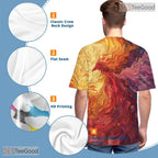 Vibrant Phoenix Graffiti Art 3D Printed Casual Short Sleeve Unisex Tee Shirt Top