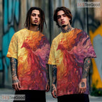 Vibrant Phoenix Graffiti Art 3D Printed Casual Short Sleeve Unisex Tee Shirt Top