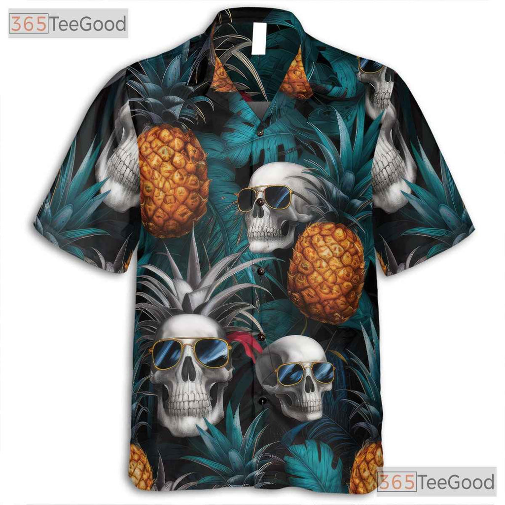 Pineapple Gothic Retro Aloha Tropical Skull Hawaiian Shirt Unisex Summer Outfit