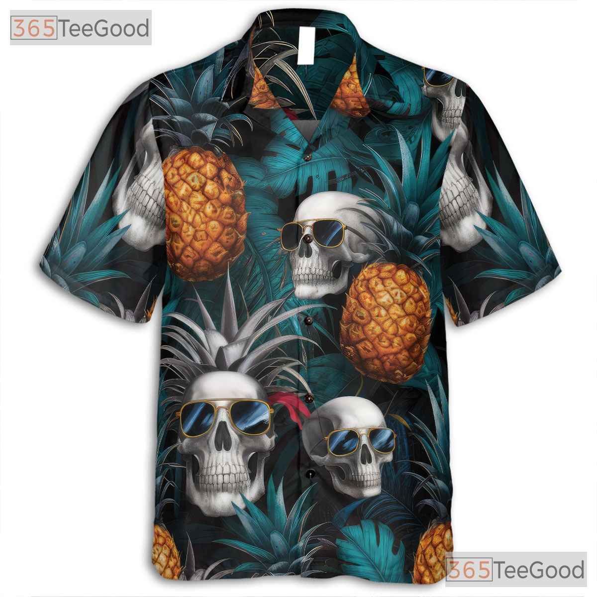 Pineapple Gothic Retro Aloha Tropical Skull Hawaiian Shirt Unisex Summer Outfit