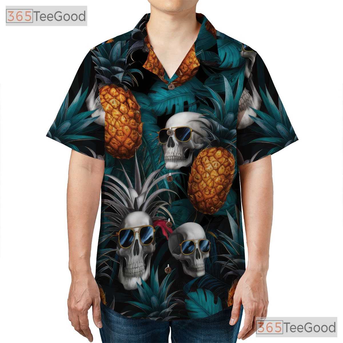 Pineapple Gothic Retro Aloha Tropical Skull Hawaiian Shirt Unisex Summer Outfit