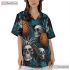 Pineapple Gothic Retro Aloha Tropical Skull Hawaiian Shirt Unisex Summer Outfit