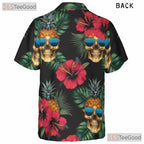 Pineapple Skull Floral Tropical Gothic Aloha Beach Hawaiian Tee Unisex Top