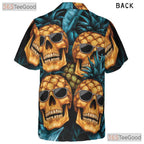 Pineapple Skull Tropical Gothic Hawaiian Shirt Men Women Summer Beachwear