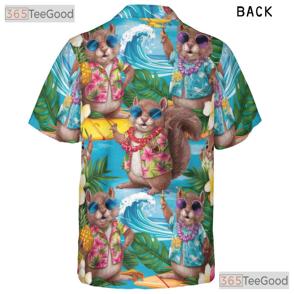 Pineapple Squirrel Fun Aloha Hawaiian Shirt Men Women Vacation Party Top
