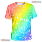 Neon Pink Abstract Fractal Art 3D Printed Casual Unisex Short Sleeve Tee Shirt