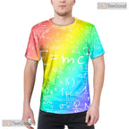Neon Pink Abstract Fractal Art 3D Printed Casual Unisex Short Sleeve Tee Shirt
