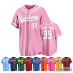 Pink Baseball Jersey Tee - Create Your Unique Player Name & Number Look