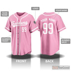 Pink Baseball Jersey Tee - Create Your Unique Player Name & Number Look