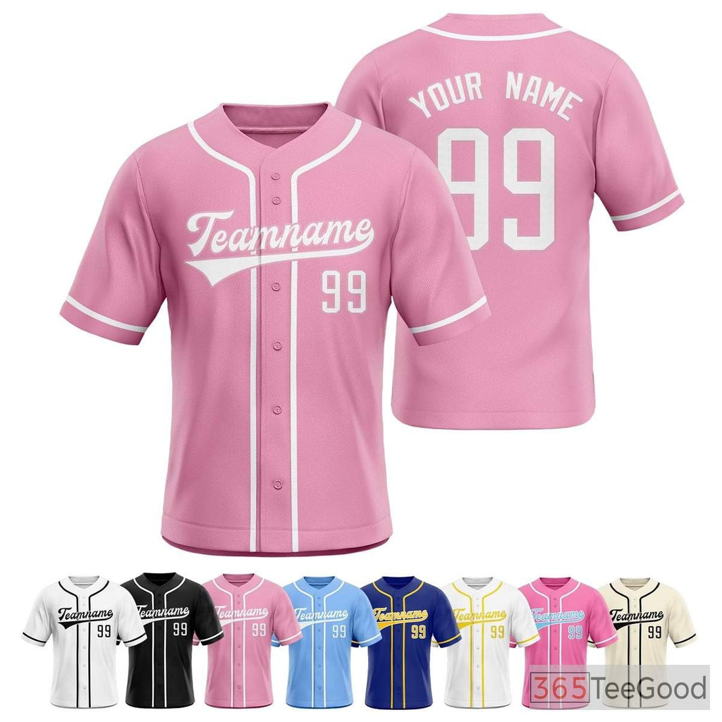 Pink Baseball Jersey Tee for Men & Women - Your Base for Unique Customization