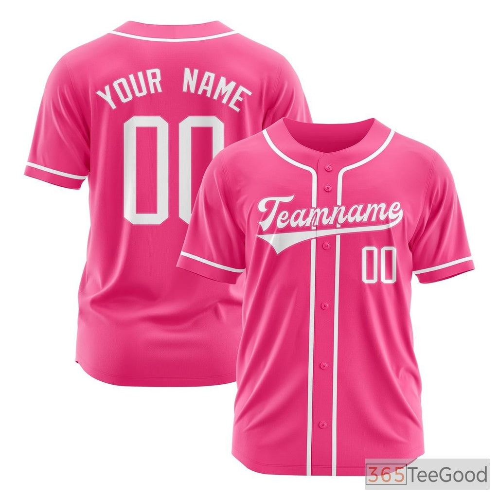 Pink Baseball Jersey Tee for Men & Women – Your Custom Name, Number & Team Look