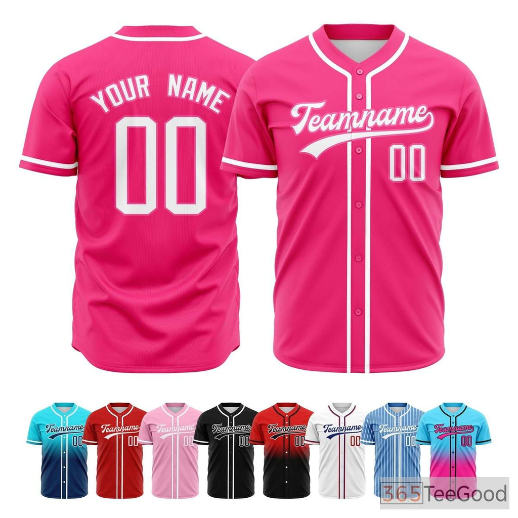Pink Baseball Jersey Tee for Men & Women - A cheerful option for relaxed everyday style