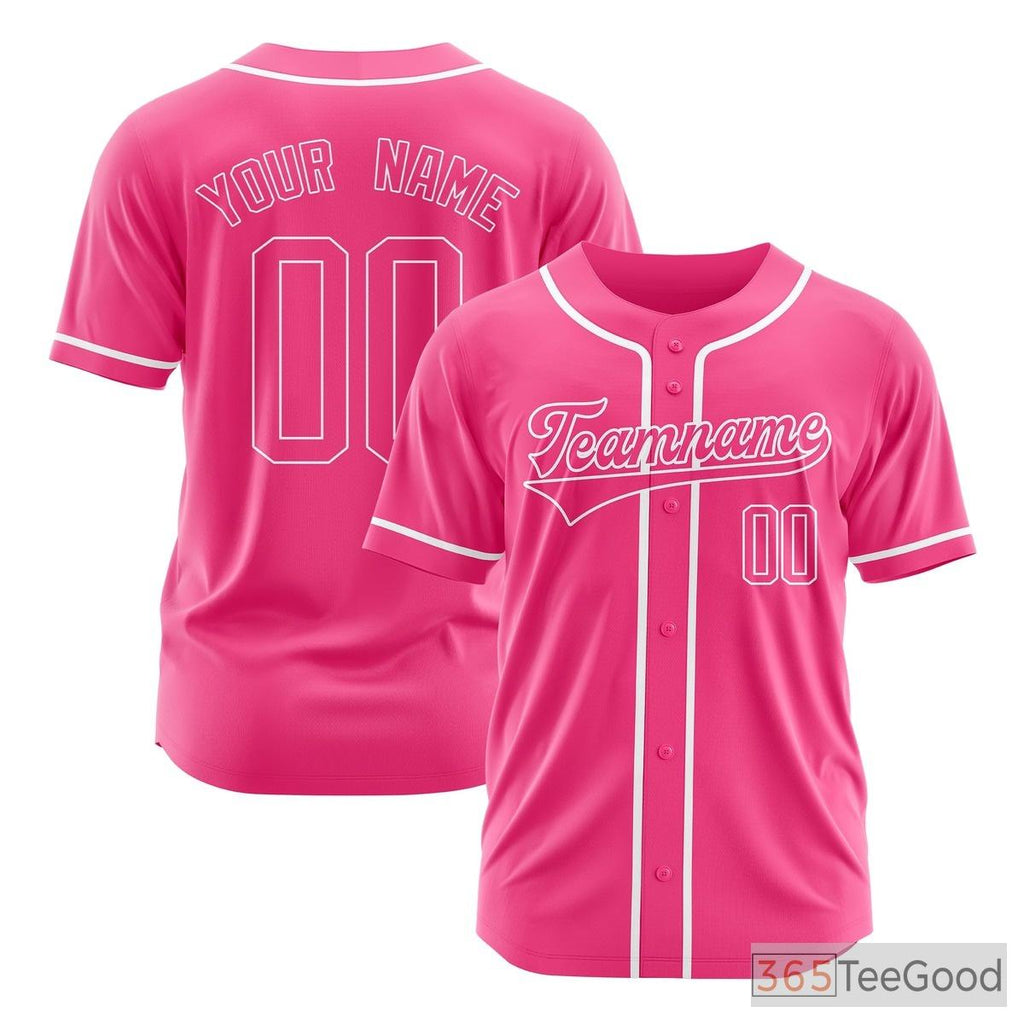Pink Baseball Jersey Tee for Men & Women - Personalize Your Player & Team Details