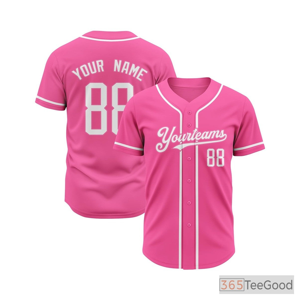 Pink Baseball Jersey Tee for Men & Women - A lively foundation for custom apparel