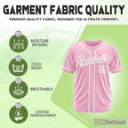 Pink Baseball Jersey Tee for Men & Women - Personalize with Your Team Name & Number