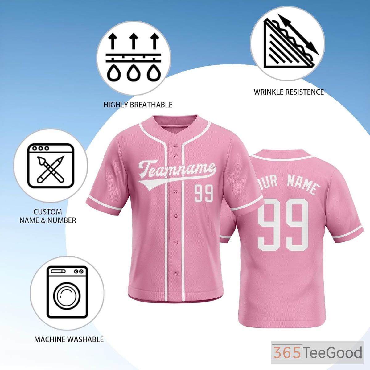 Pink Baseball Jersey Tee for Men & Women - Your Base for Unique Customization