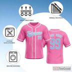 Pink Baseball Jersey Tee for Men & Women - Ideal for Team & Casual Wear