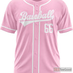 Pink Baseball Jersey Tee for Men & Women - Personalize with Your Team Name & Number