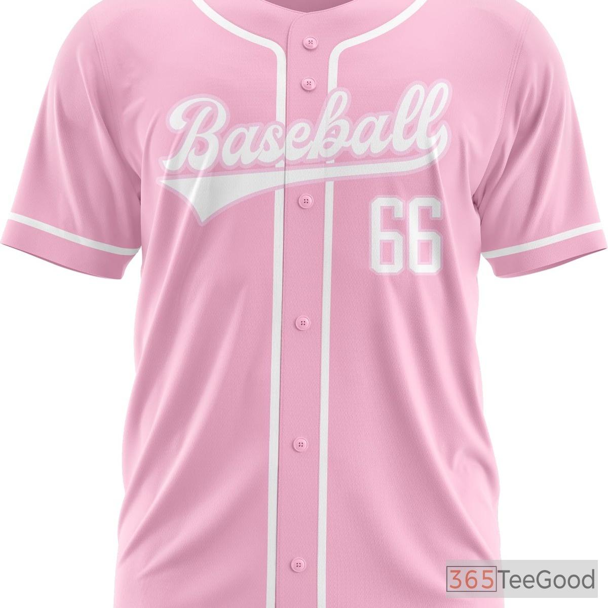 Pink Baseball Jersey Tee for Men & Women - Personalize with Your Team Name & Number