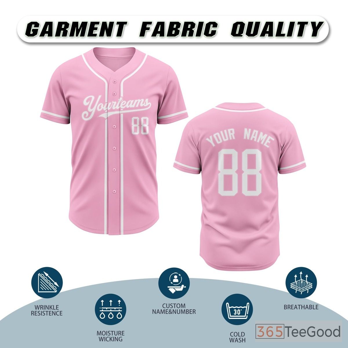 Pink Baseball Jersey Tee for Men & Women - A Bright Canvas for Custom Designs
