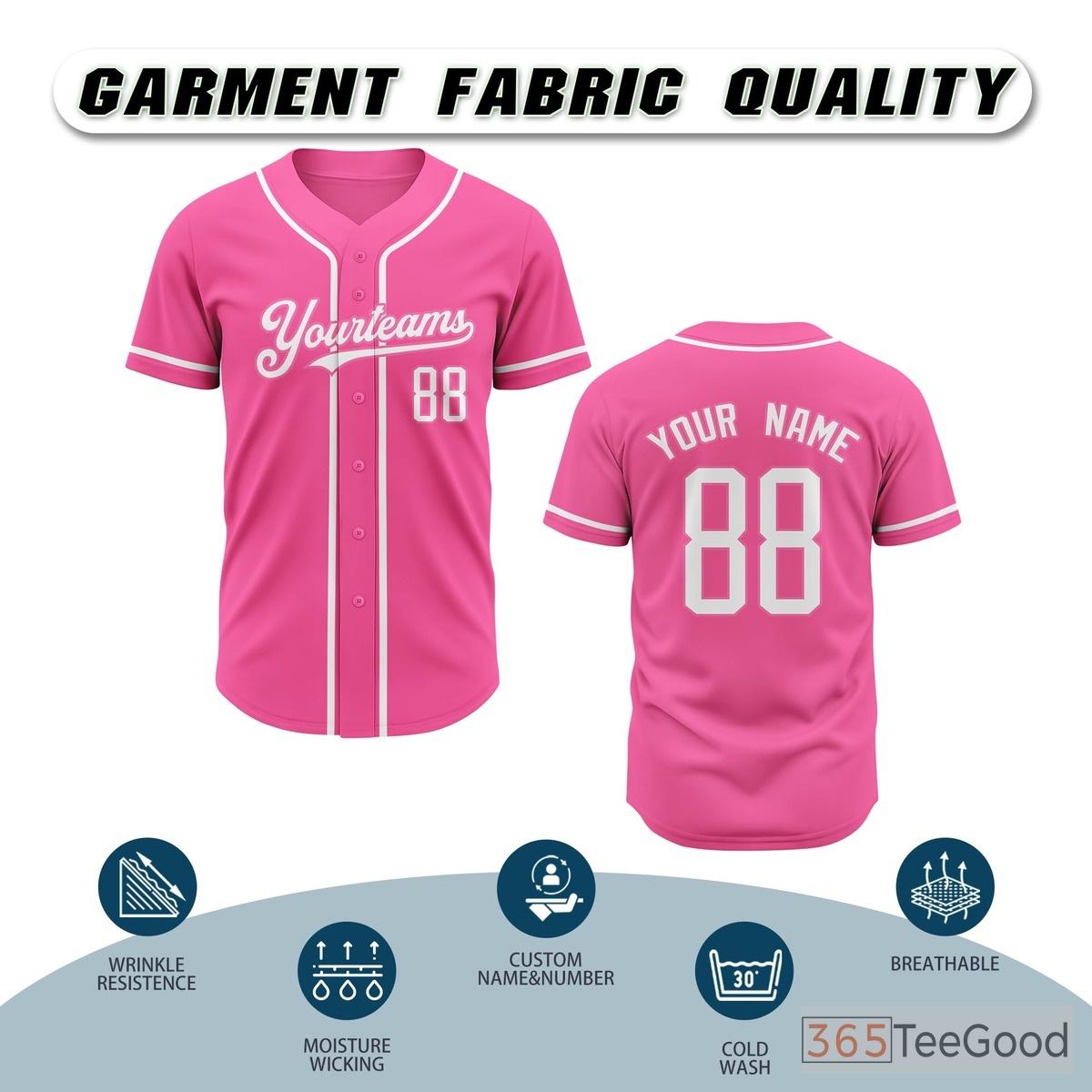 Pink Baseball Jersey Tee for Men & Women - A lively foundation for custom apparel
