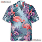 Pink Flamingo Tropical Beach Aloha Summer Party Hawaiian Tee Unisex Outfit