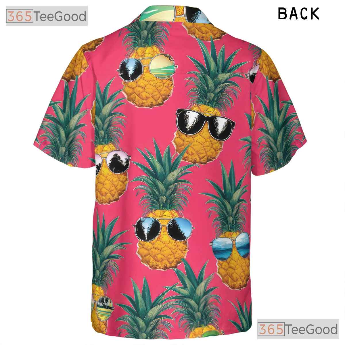 Pink Funny Tropical Pineapple Aloha Beach Hawaiian Tee Unisex Summer Outfit Top