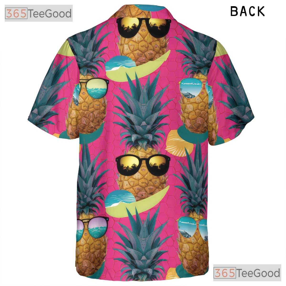 Pink Tropical Pineapple Beach Party Aloha Vibe Hawaiian Shirt Unisex Outfit Top