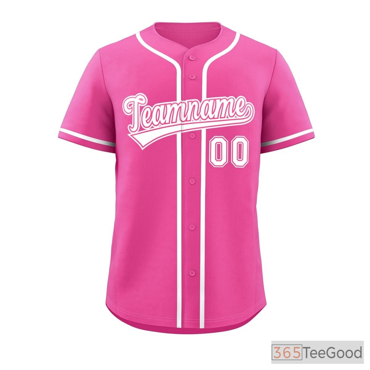 Pink & White Custom Baseball Jersey Tee Personalized Unisex Stitched Team Uniforms