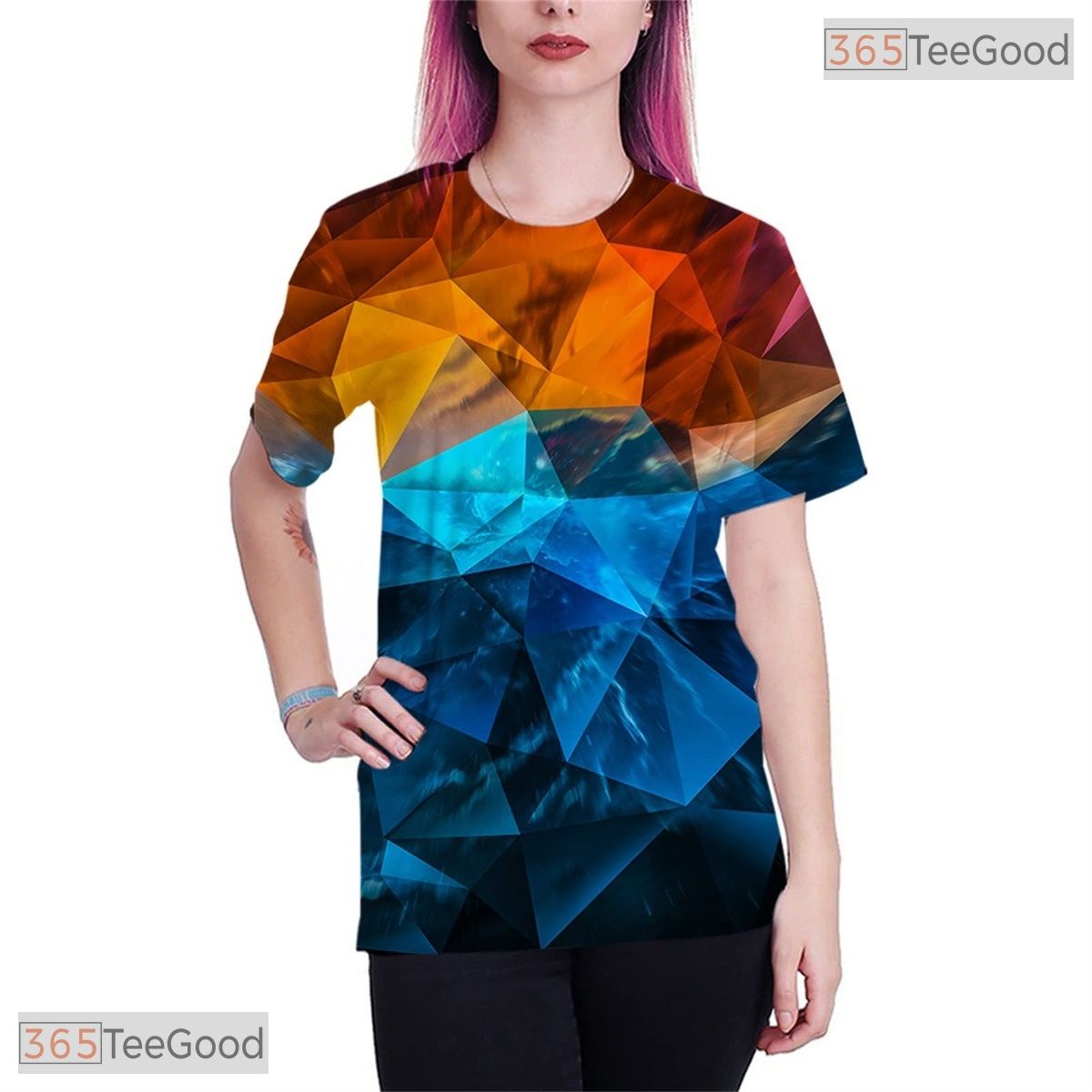 Vibrant Pink Floral Blossom Graphic Art 3D Printed Casual Unisex Tee Shirt Top