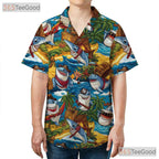Pirate Shark Hawaiian Shirt Men Women, Tropical Beach Party Aloha Top