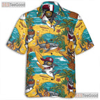 Pirate Shark Hawaiian Shirt Tropical Surf Vibe Men Women Aloha Top